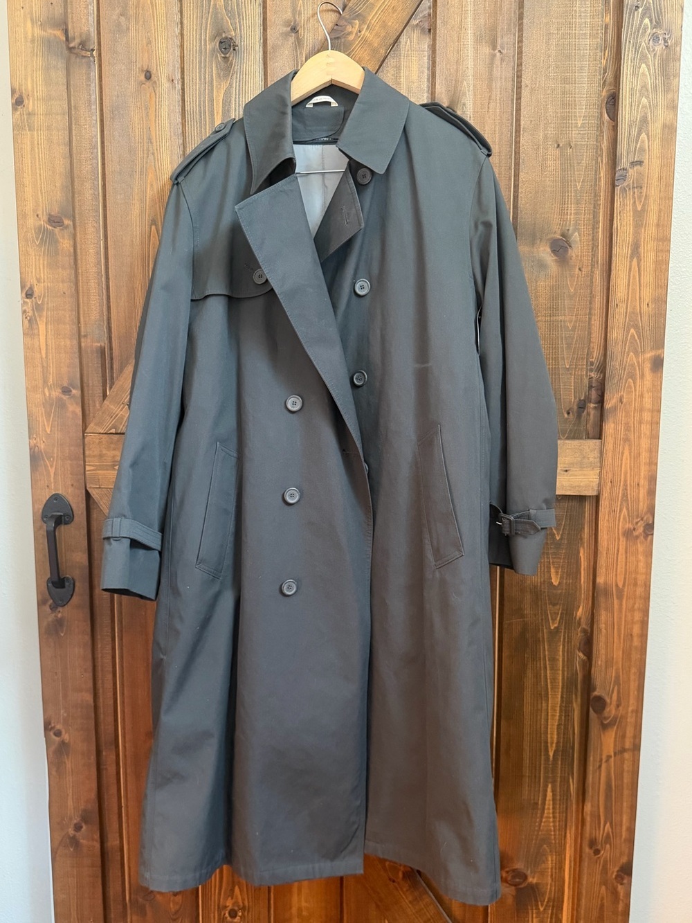 NWOT Oleg Cassini Gray Trench Coat Double Breast Removable Liner Gray Sz 40 Reg